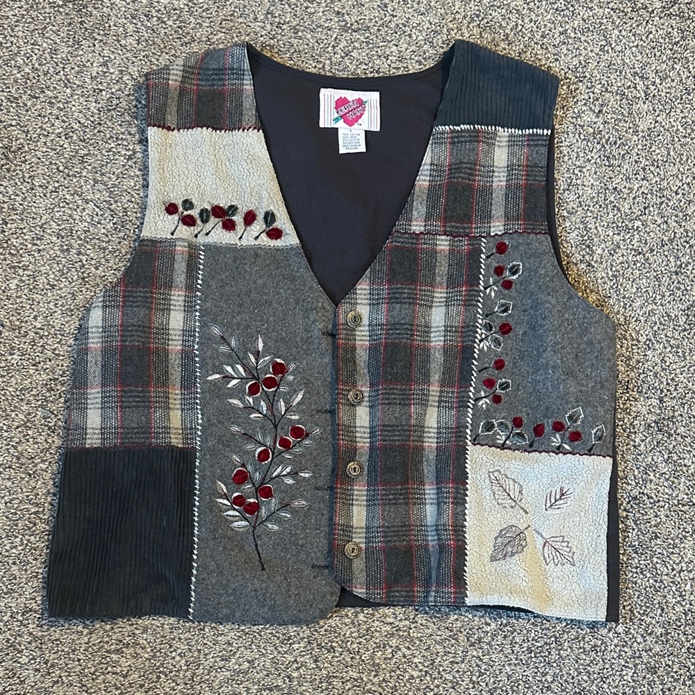 Vintage KEREN Hart Gray Cotton Wool Blend Fabric